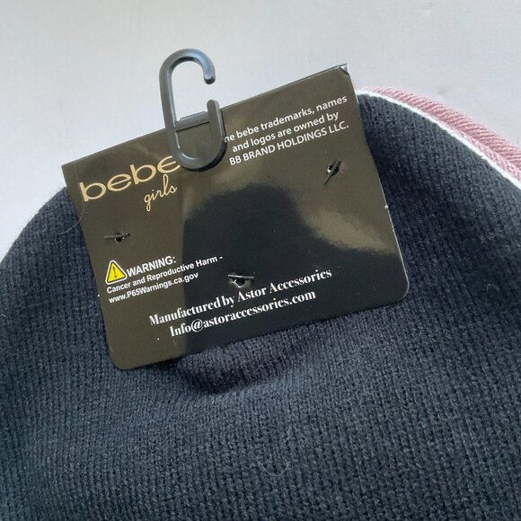 BEBE Girl's Pack of 3 Rhinestone Beanie Hats NWT Size OSFM - Picture 6 of 6